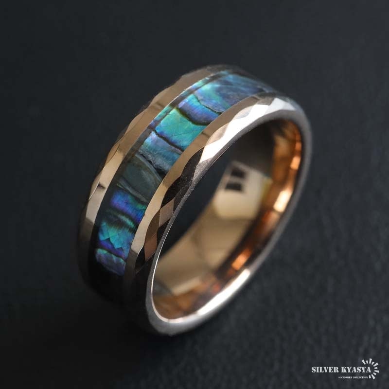 虹色カラーが映える タングステンリング [r716] | リング
