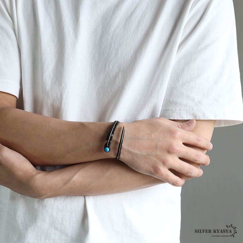 ステンレス フェザーバングル ターコイズ [b763] | すべての商品