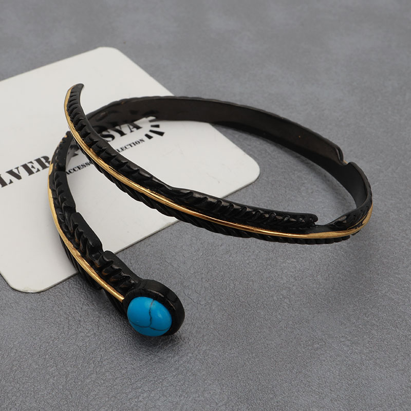 ステンレス フェザーバングル ターコイズ [b763] | すべての商品