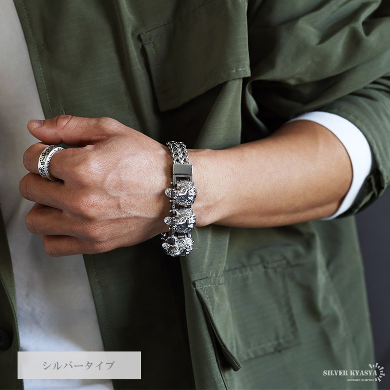 godsize ライオン ブレスレット 廃盤品 美品 ステンレス ライオンブレスレット [b608] | ブレスレット,ステンレス