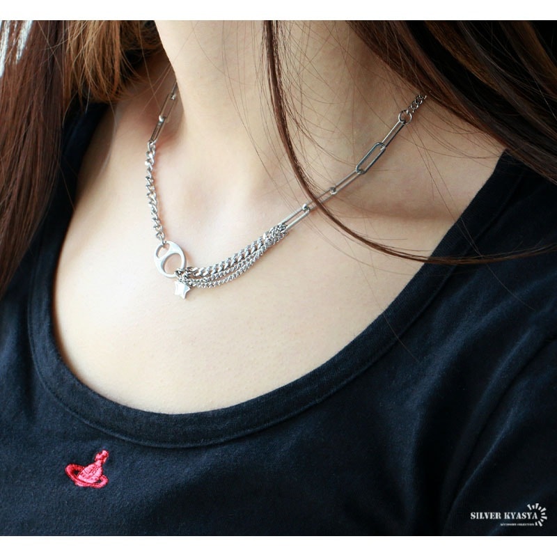 ステンレス チャームネックレス プルタブ [n363] | お洒落なレディース