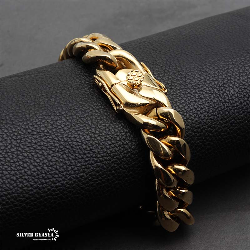 316L喜平ブレスレット18K 16mm [b186-16mm] | ブレスレット,ステンレス