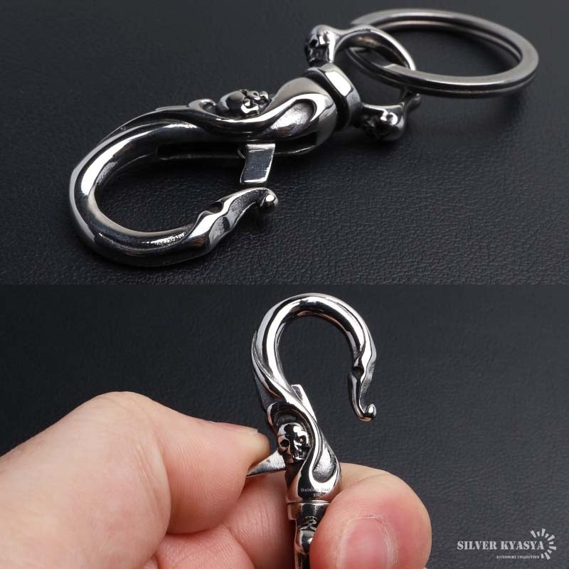 ステンレス スカルキーリング リング付き [z051-z011] | キー