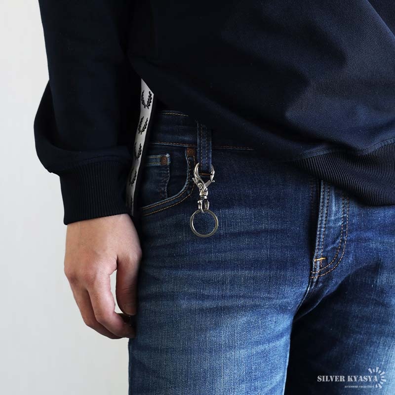 ステンレス スカルキーリング リング付き [z051-z011] | キーチェーン