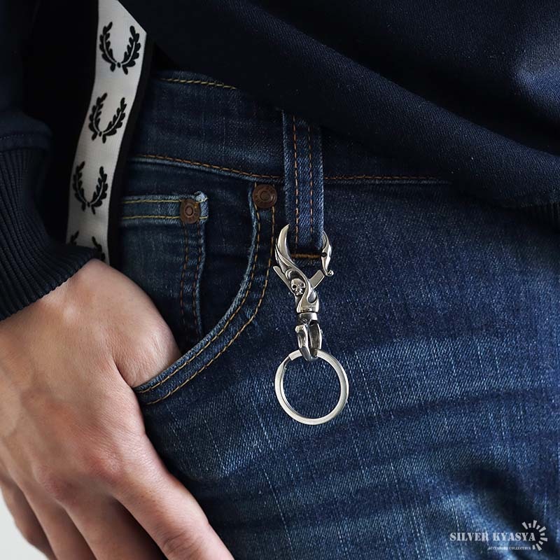 ステンレス スカルキーリング リング付き [z051-z011] | キー