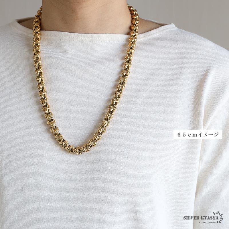 316L スカルチェーンネックレス [n897-gold] | すべての商品