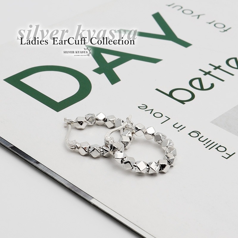 002d【シンプル】フープピアス　上品　ダイヤ　つけっぱなし　S925　シルバー ce061-15mm-4-3.jpg
