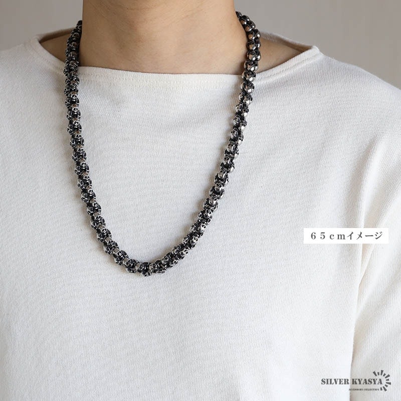 316L スカルチェーンネックレス [n897-silver] | スタイルで探す,迫力