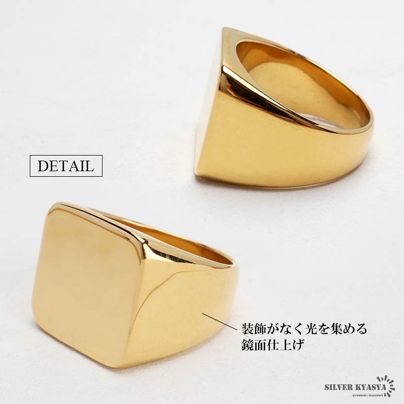 Calee Inc. 金メッキ スクエア型リング