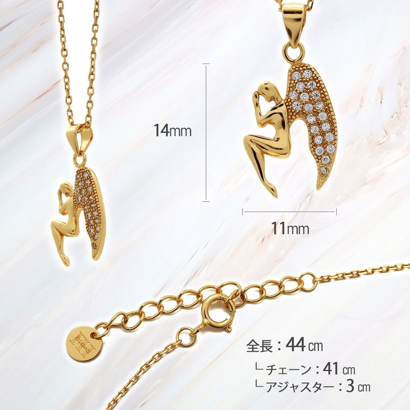 S925 エンジェル 天使 ネックレス 金 [fhns021-gold] | ブランドから