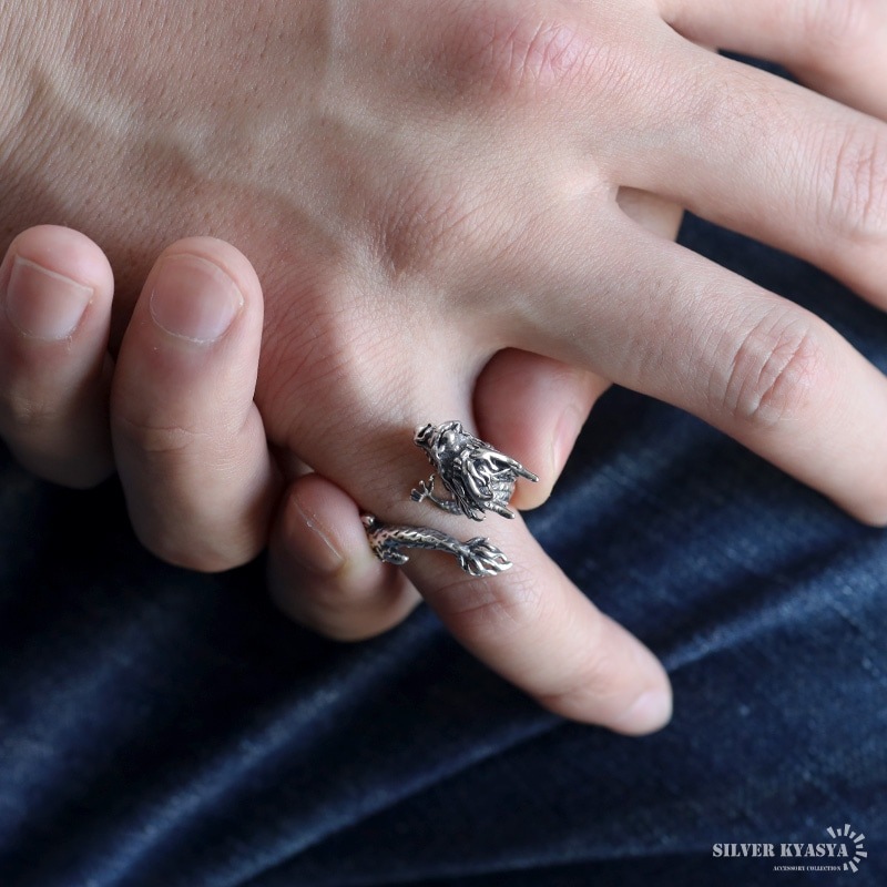 ドラゴンヘッド・デザイン調整可能リング