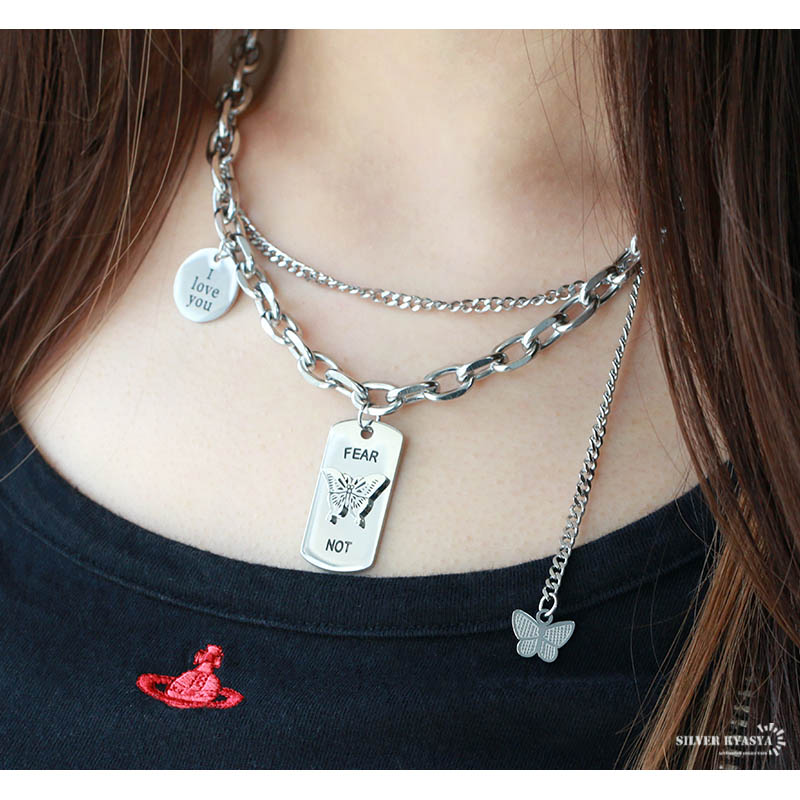 ステンレス チャームネックレス タグ [n367] | お洒落なレディース