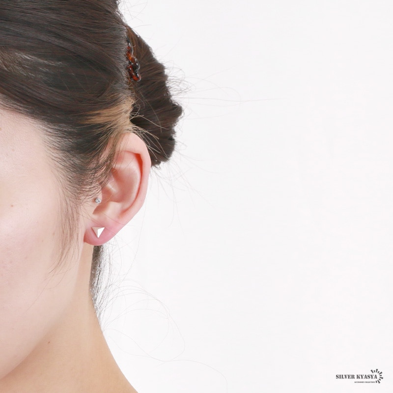 925 小ぶり三角錐ピアス 両耳セット [ce129] | お洒落な
