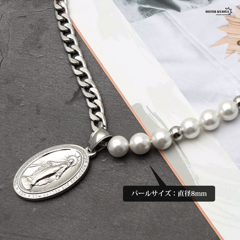 BY79　パール　Silver　ネックレス シルバー925 パールネックレス グレー スワロフスキーパール