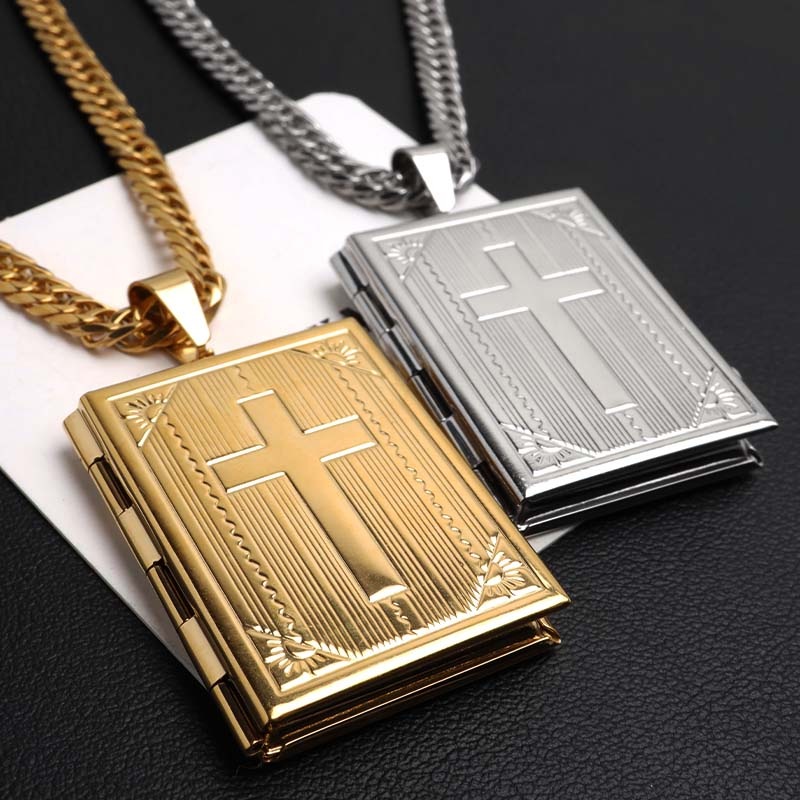 ステンレス ロケットペンダントネックレス クロス 2色 50cm 60cm