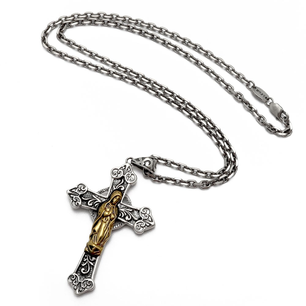 シルバー925 ローズマリアネックレス マリアプレート ネックレス マリアペンダントトップ銀シルバー