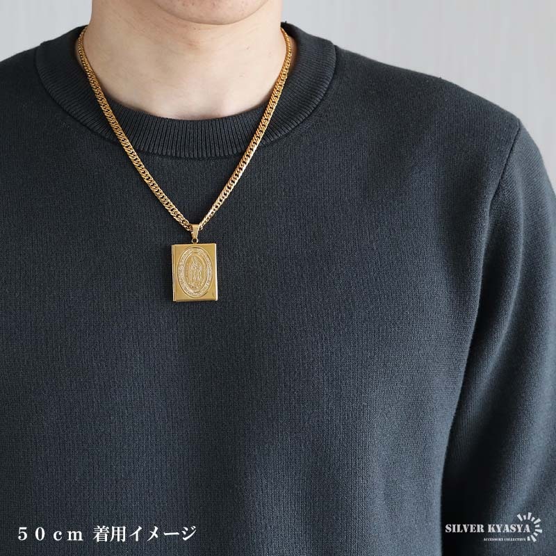 ペンダント2 ステンレス ロケットペンダントネックレス マリア 2色 50cm 60cm
