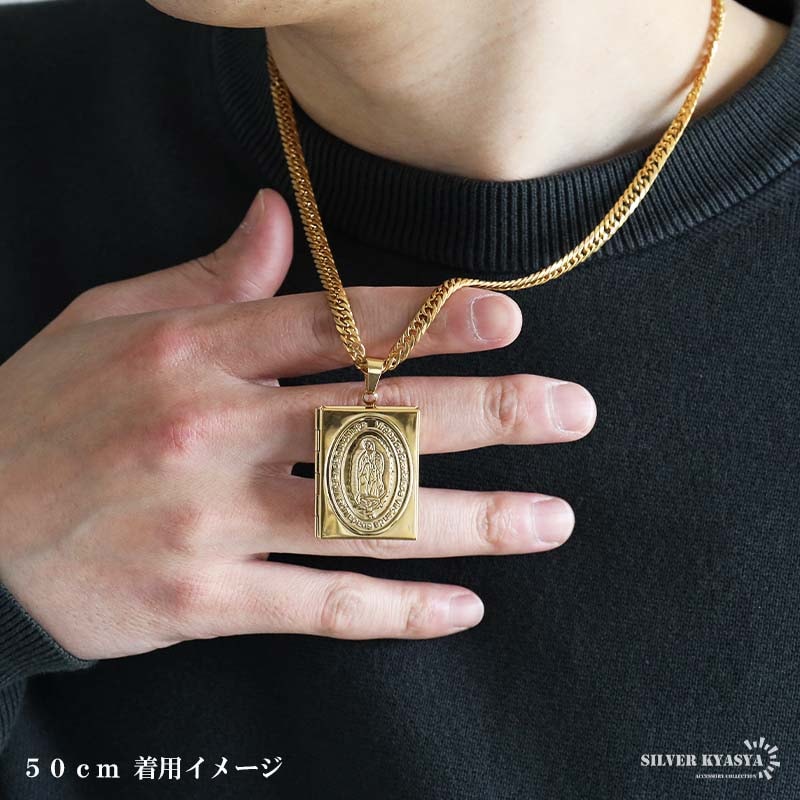 ステンレス ロケットペンダントネックレス マリア 2色 50cm 60cm