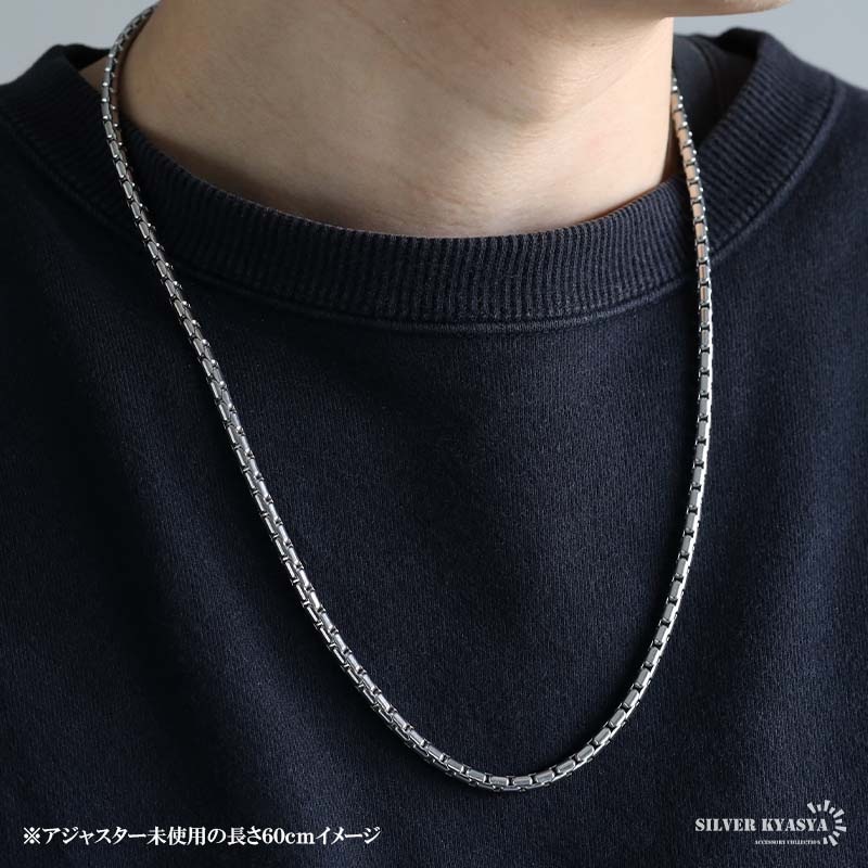 ステンレス メタルチェーンネックレス 4mm 3サイズ [n1120-4mm