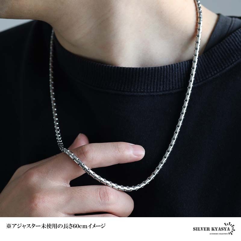 ステンレス メタルチェーンネックレス 4mm 3サイズ [n1120-4mm