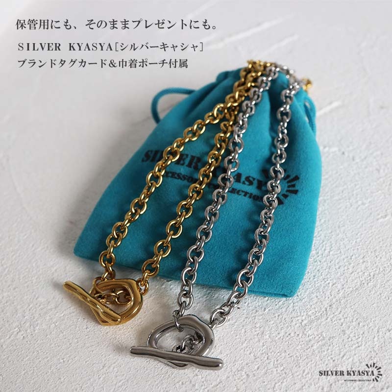 ステンレス 少し太めのアズキのチェーンネックレス。 [n1236