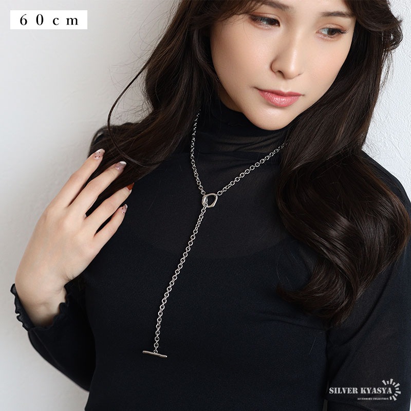 ステンレス 少し太めのアズキのチェーンネックレス。 [n1236