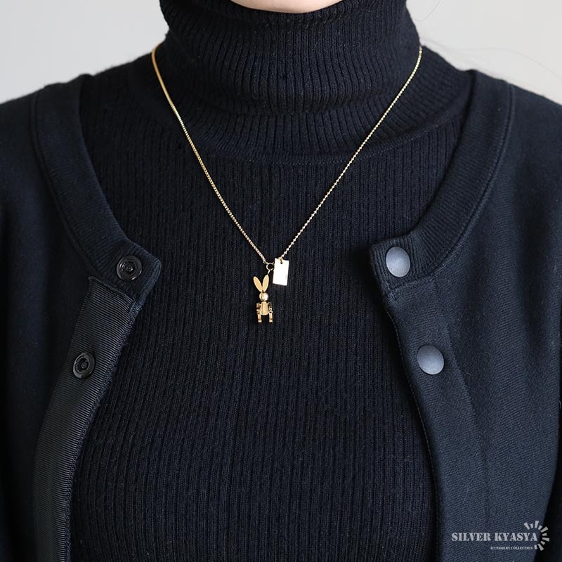 ステンレス うさぎネックレス 可動式 [n923] | お洒落なレディース
