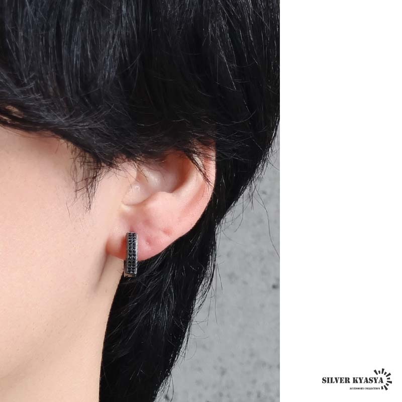 ブラックストーンパヴェピアス [e529] | ピアス | SILVER KYASYA