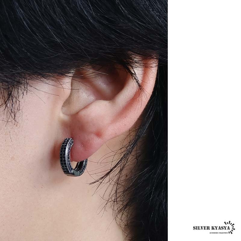 ブラックストーンパヴェピアス [e529] | ピアス | SILVER KYASYA