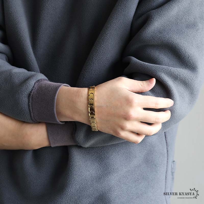 タングステン 磁気ブレスレット ヘマタイトビーズ付き [b949