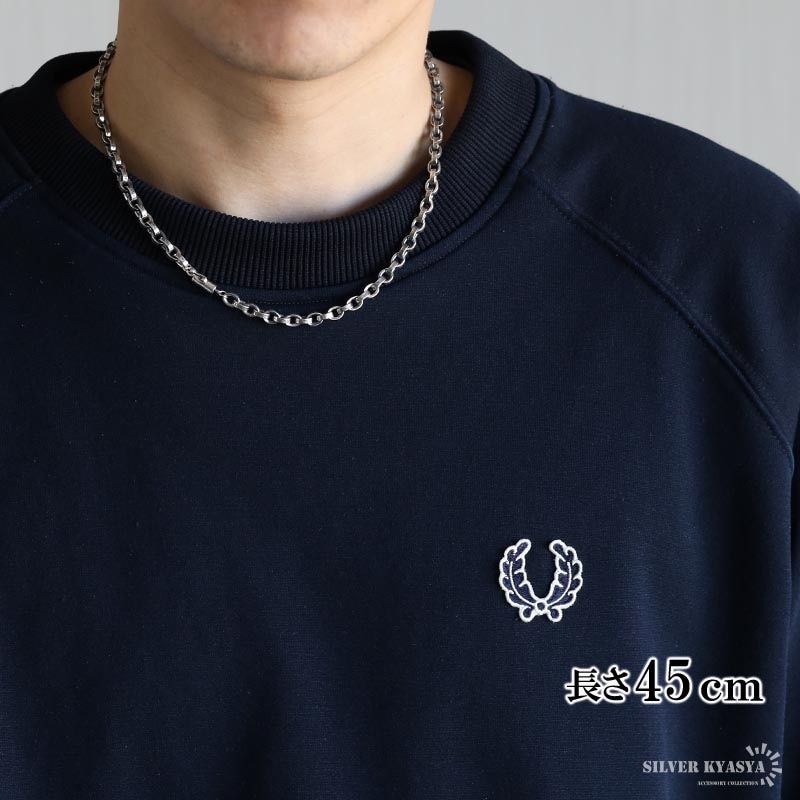 シルバー925 梵字 六字真言 ペーパーチェーンネックレス [ns051-50cm