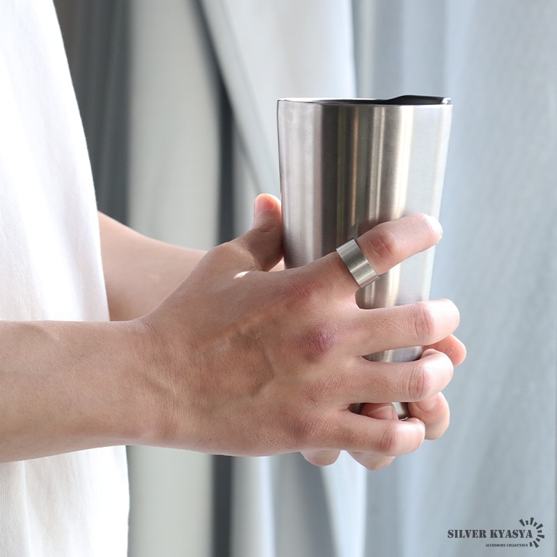 ステンレス シンプル 艶消しリング ワイド [r576-silver] | リング