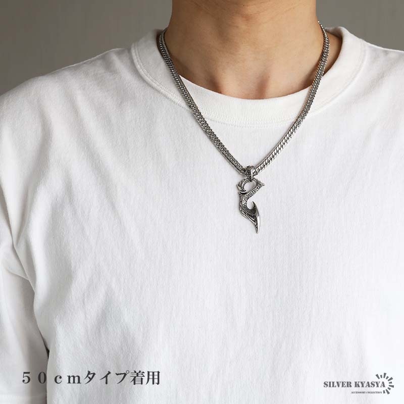 フィッシュフック＆ダブル喜平ネックレス [nc021-n657-n348-6mm