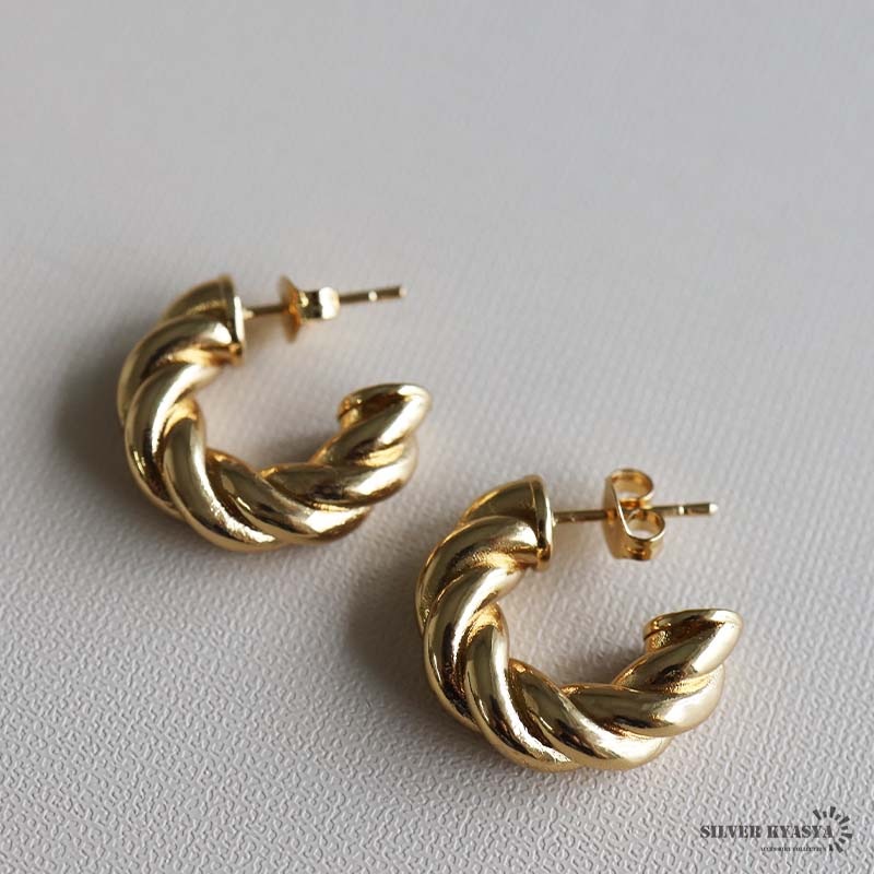 ステンレス ワイドツイストピアス [e279] | ピアス,ステンレス,スタッドピアス | SILVER KYASYA