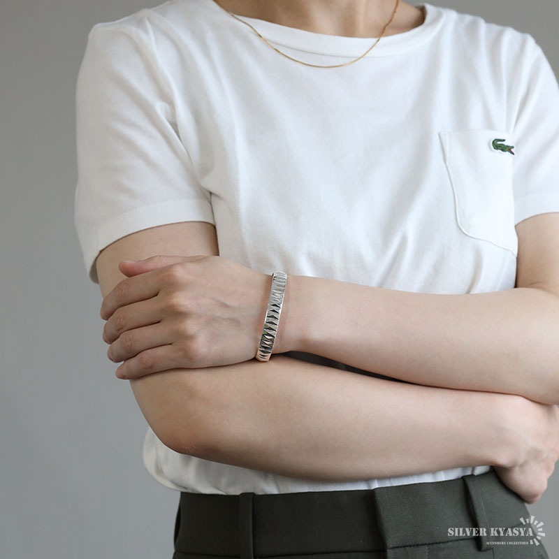 シルバー925 スタッズバングル [cb110] | お洒落なレディース