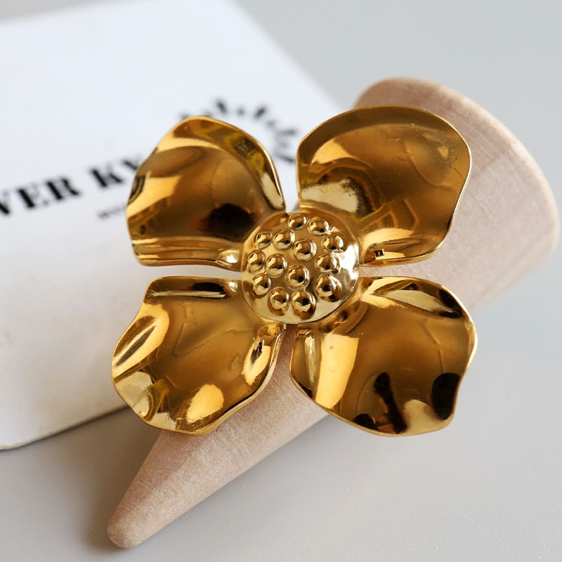 ステンレス 大ぶり フラワーリング [r793] | リング,ステンレス,その他