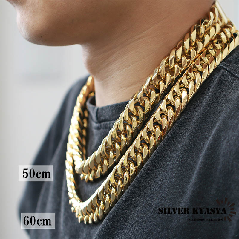 ステンレス ダブル喜平ネックレス [n310-gold-21mm] | ステンレス喜平