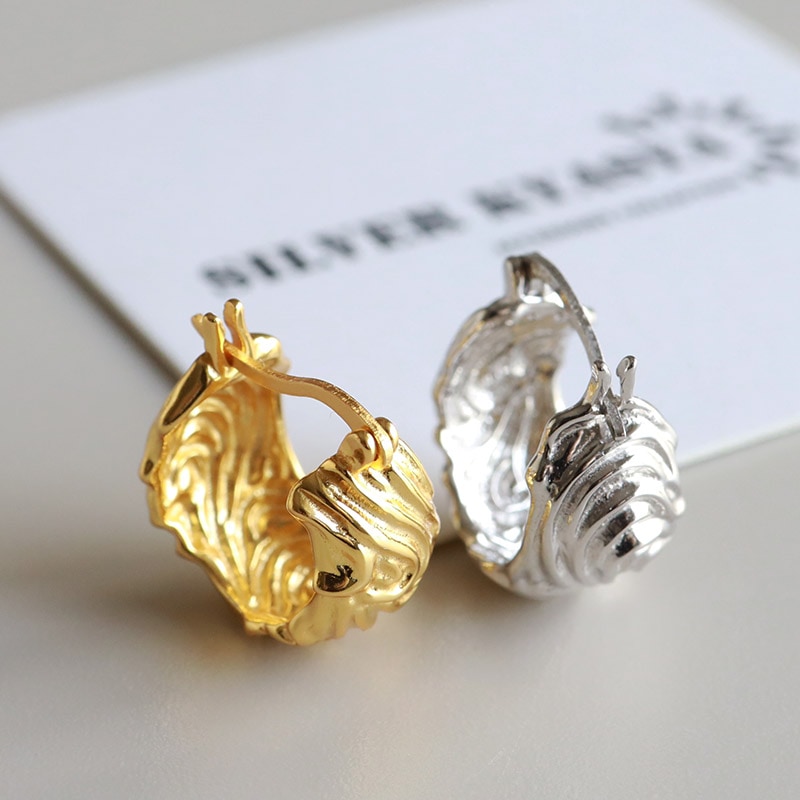 シルバー925 フープピアス 波 2カラー [ce421] | お洒落な