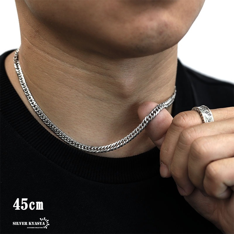 SILVER 925 シルバーネックレス ダブル喜平 45cm 喜平 ネックレス メンズ シルバー925 チェーン ダブル喜平 3.5mm