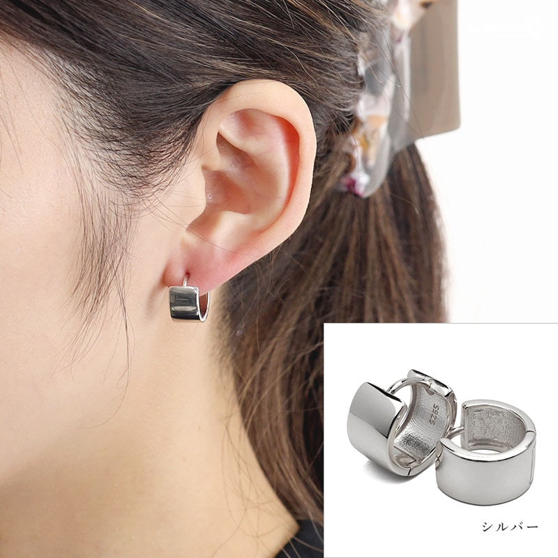 925 ワイドフープピアス Lサイズ [ce216] | ピアス,シルバー925,フープ