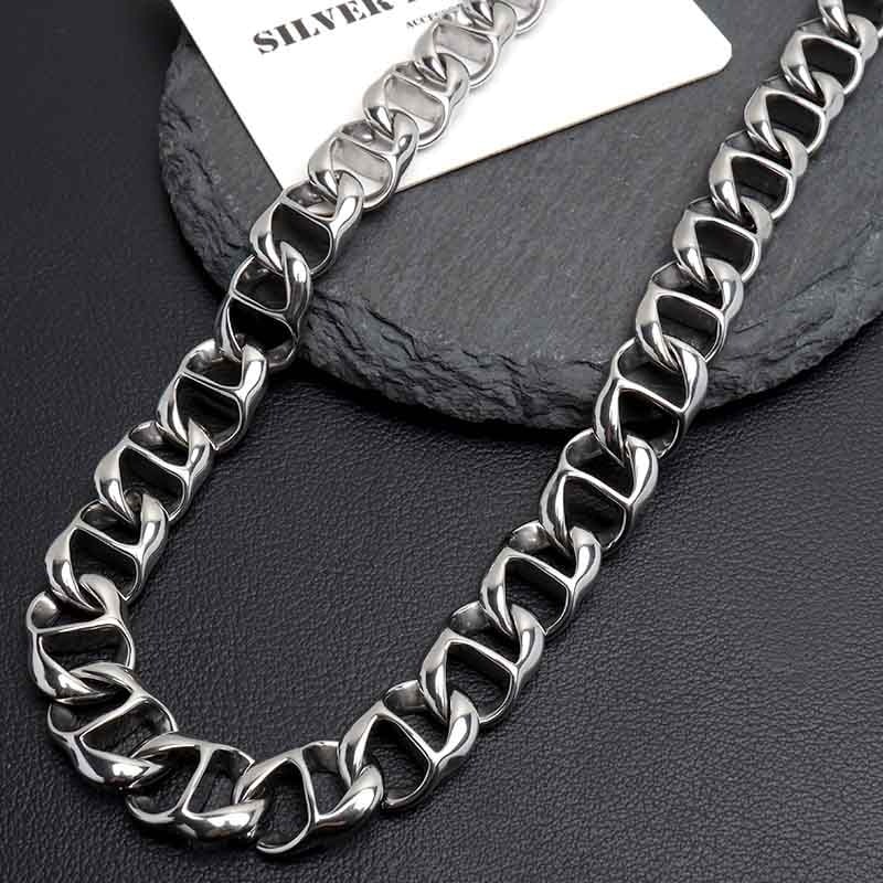 のびじゃいあん ステンレス ひねり アンカーチェーンネックレス [n1127