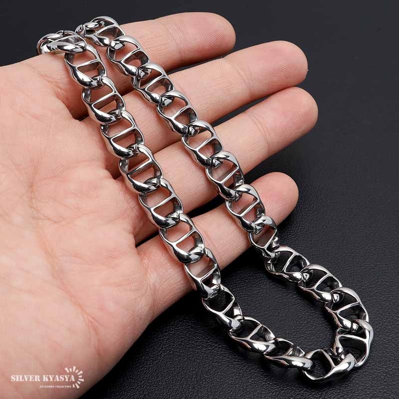 ステンレス ひねり アンカーチェーンネックレス [n1127