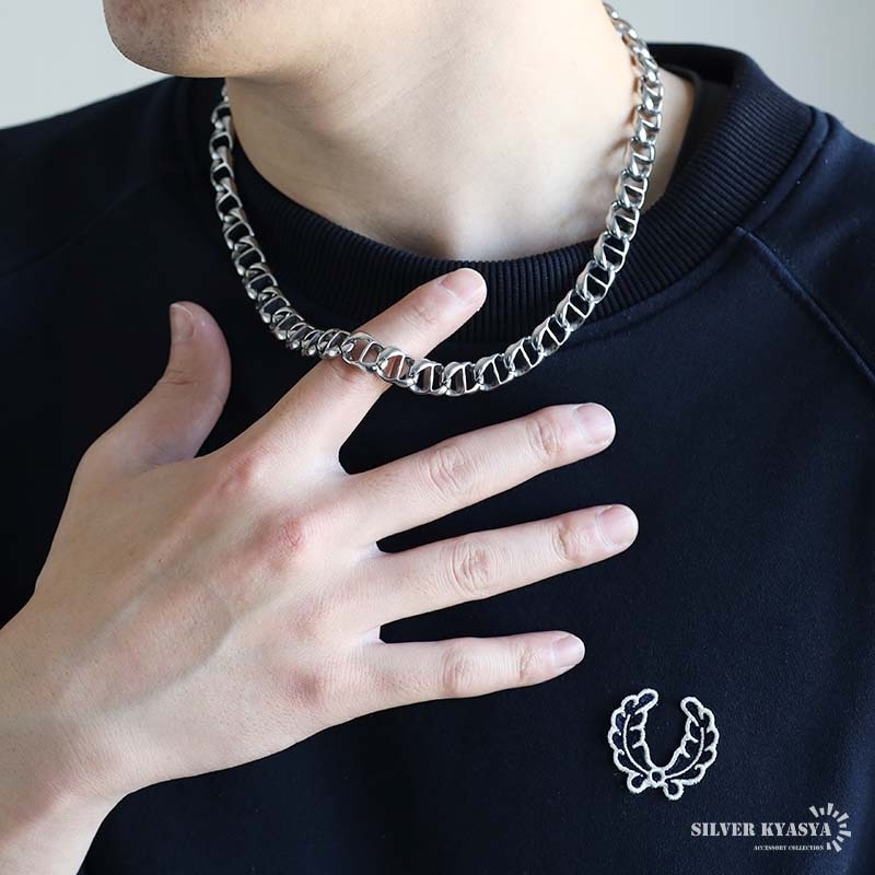 ステンレス ひねり アンカーチェーンネックレス [n1127