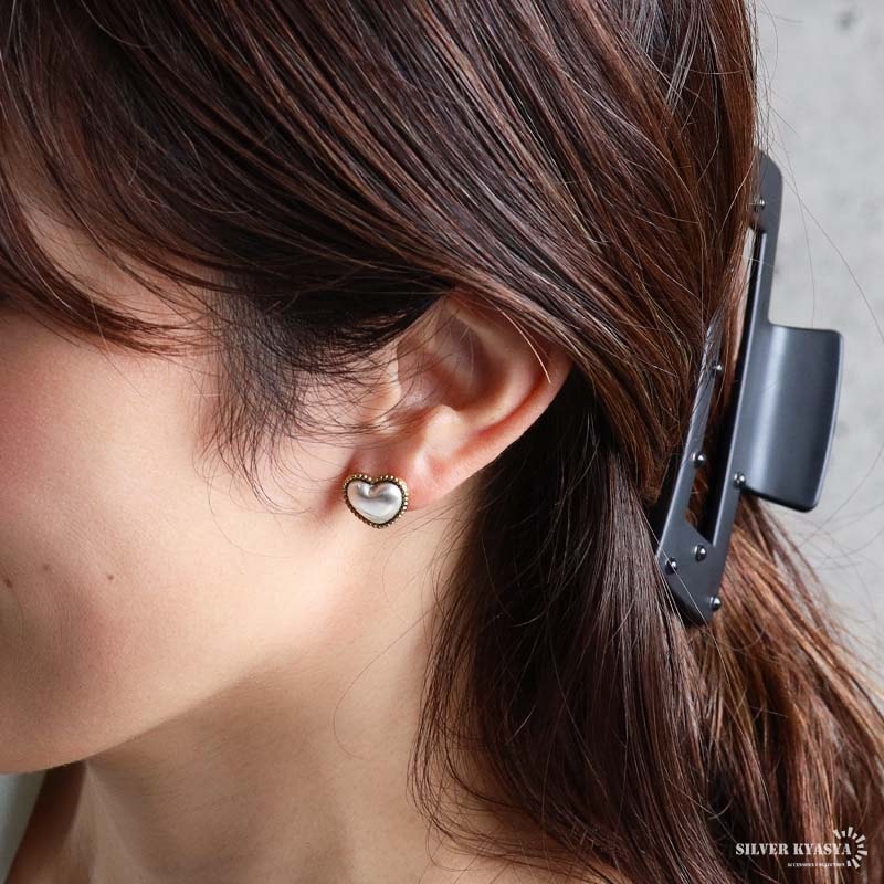 ステンレス ハートピアス 18KGP 両耳用 2点セット [e535] | ピアス