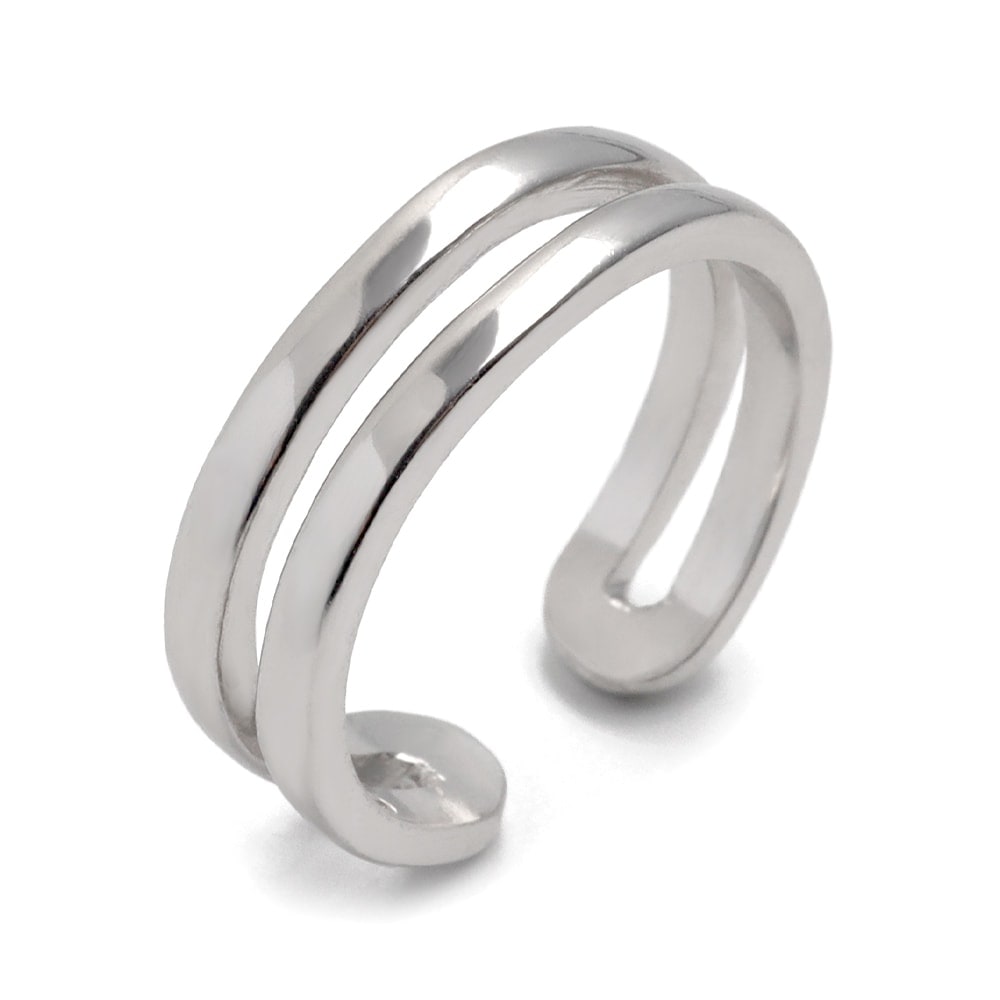 925 二連リング シンプル 透かし [cr197] | お洒落なレディース