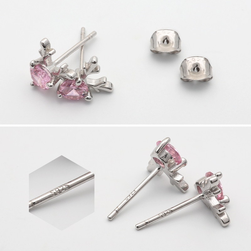 S925 CZ 鹿の角 ピアス ピンク [fhes001-pink] | ブランドから探す