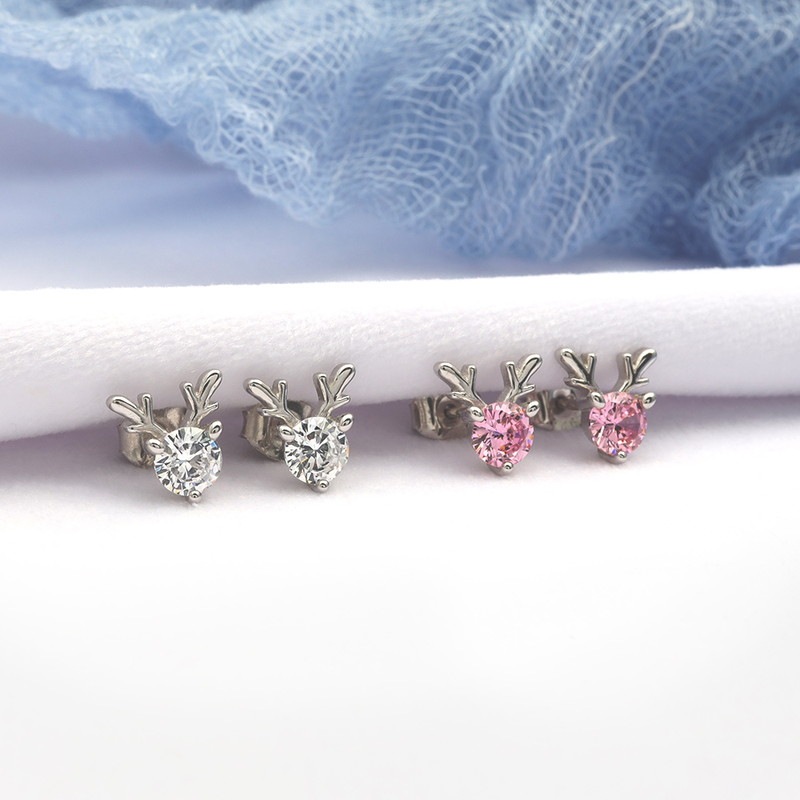 S925 CZ 鹿の角 ピアス ピンク [fhes001-pink] | ブランドから探す