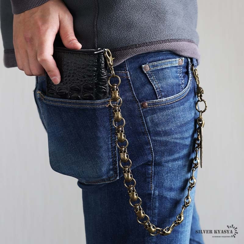 スカルウォレットチェーン ブロンズゴールド [wc063] | ウォレット