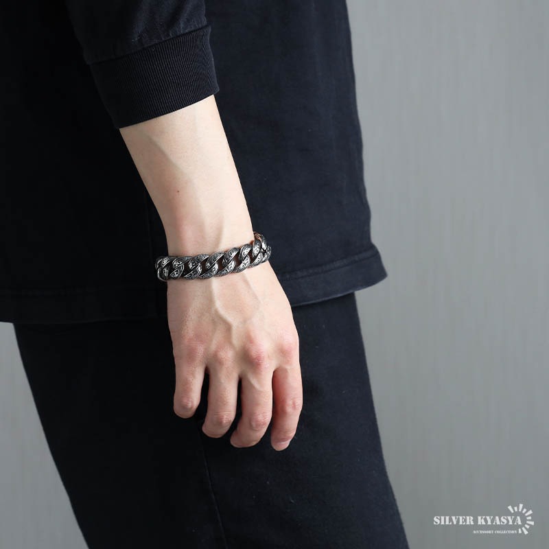 ステンレス 重厚感たっぷりな極太喜平ブレスレット [b992