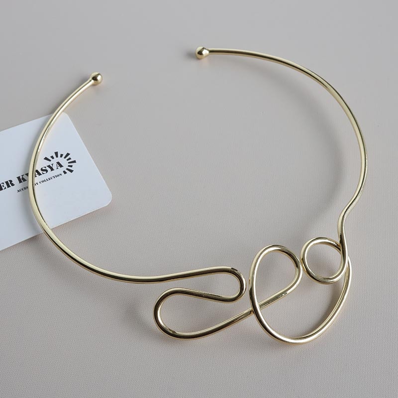 スクロール メタルチョーカー ゴールド [n768-gold] | お洒落な